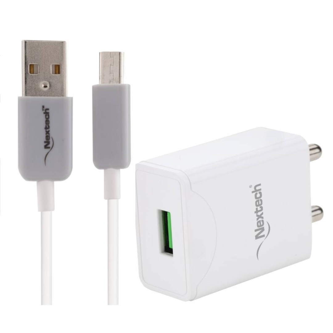 SINGLE USB 3.4A QC 3.0 (TRAVEL CHARGER W/ MICRO USB CABLE)