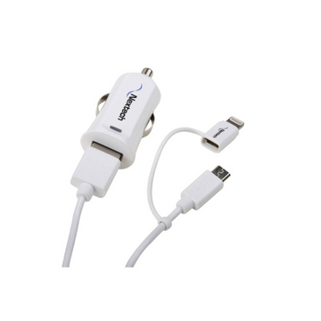 3 IN 1 MINI (CAR CHARGER W/ 8PIN + MICRO USB SYNC & CHARGE CABLE)